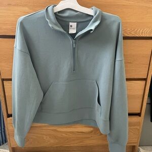 All in Motion Ribbed Sweatshirt in Light Blue
